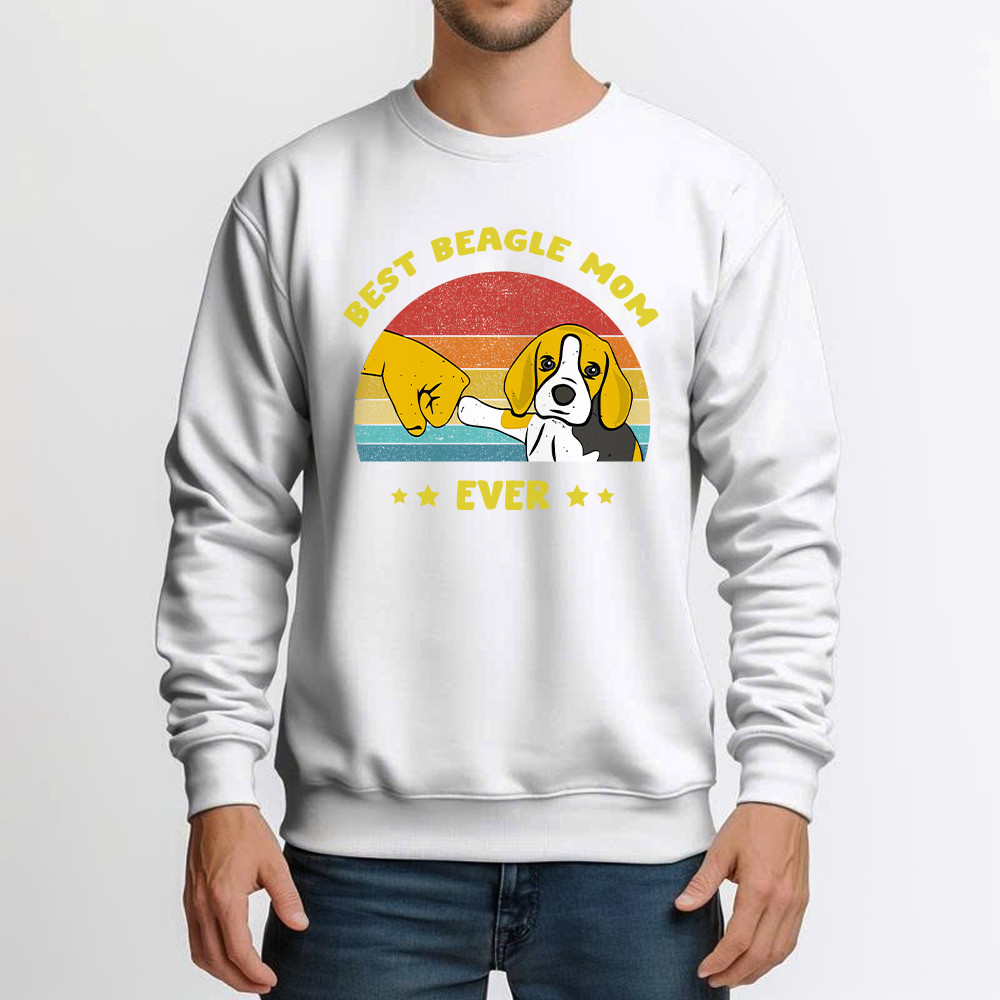 Best Beagle Mom Ever Shirt Beagle Lover Vintage Sweatshirt Gift For Womens