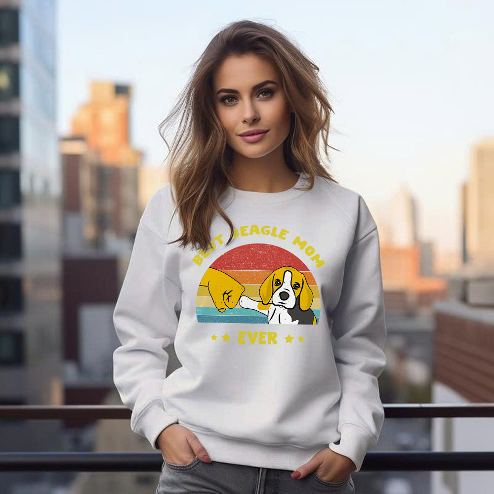 Best Beagle Mom Ever Shirt Beagle Lover Vintage Sweatshirt Gift For Womens