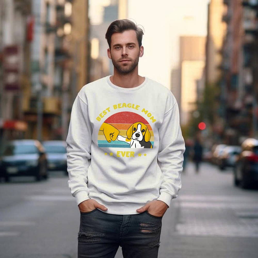 Best Beagle Mom Ever Shirt Beagle Lover Vintage Sweatshirt Gift For Womens