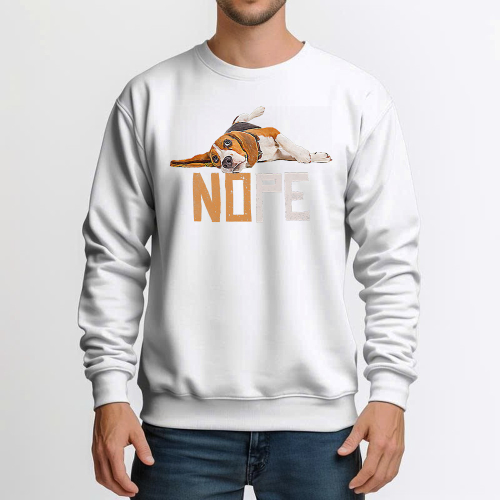 Lazy Beagle Nope Shirt Vintage Fun Sweatshirt Designs Beagle Owner Gifts
